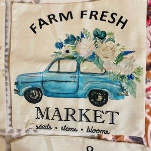 Four pillow covers for indoors or outdoors. 17” x 17”